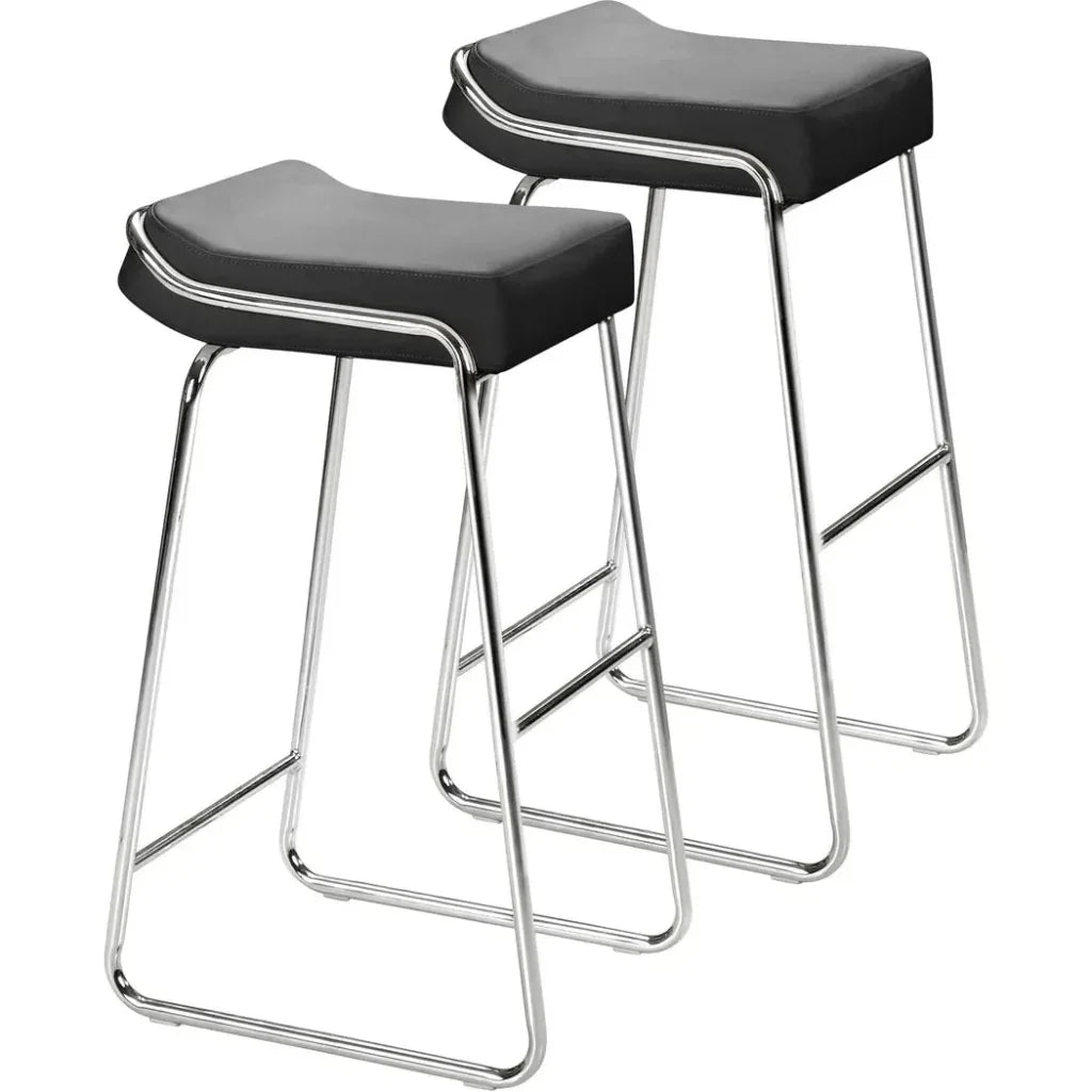 Wedge Barstool (Set of 2) Black - LOOMLAN - Zuo Modern - Bar Stools