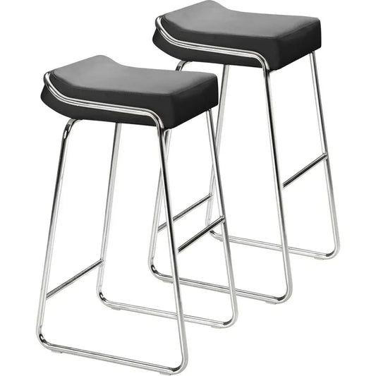 Wedge Barstool (Set of 2) Black - LOOMLAN - Zuo Modern - Bar Stools