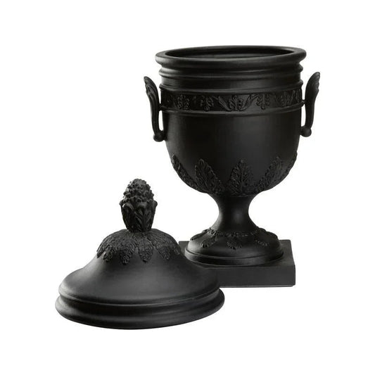 Wedgewood Matte Black Finish Urn - LOOMLAN - Chelsea House - Vases & Jars