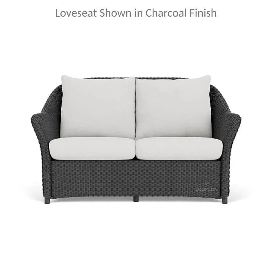 Weekend Retreat 3 Piece Wicker Loveseat & Rocker Set-Outdoor Lounge Sets-Lloyd Flanders-LOOMLAN