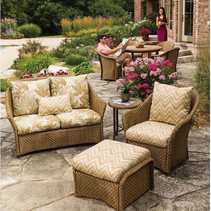 Weekend Retreat 4 PC Loveseat Lounge Chair Set-Outdoor Lounge Sets-Lloyd Flanders-LOOMLAN