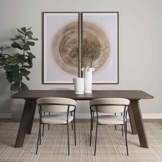Welborn Dark Brown Wood Dining Table-Dining Tables-Mercana-LOOMLAN