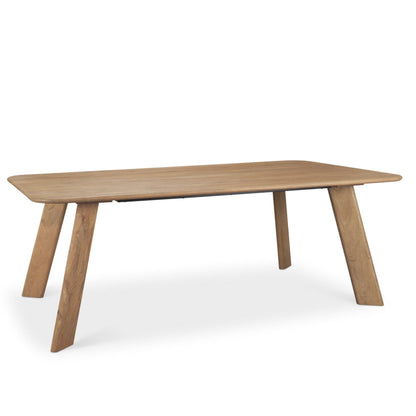 Welborn Dark Brown Wood Dining Table-Dining Tables-Mercana-Large-Light Brown-LOOMLAN