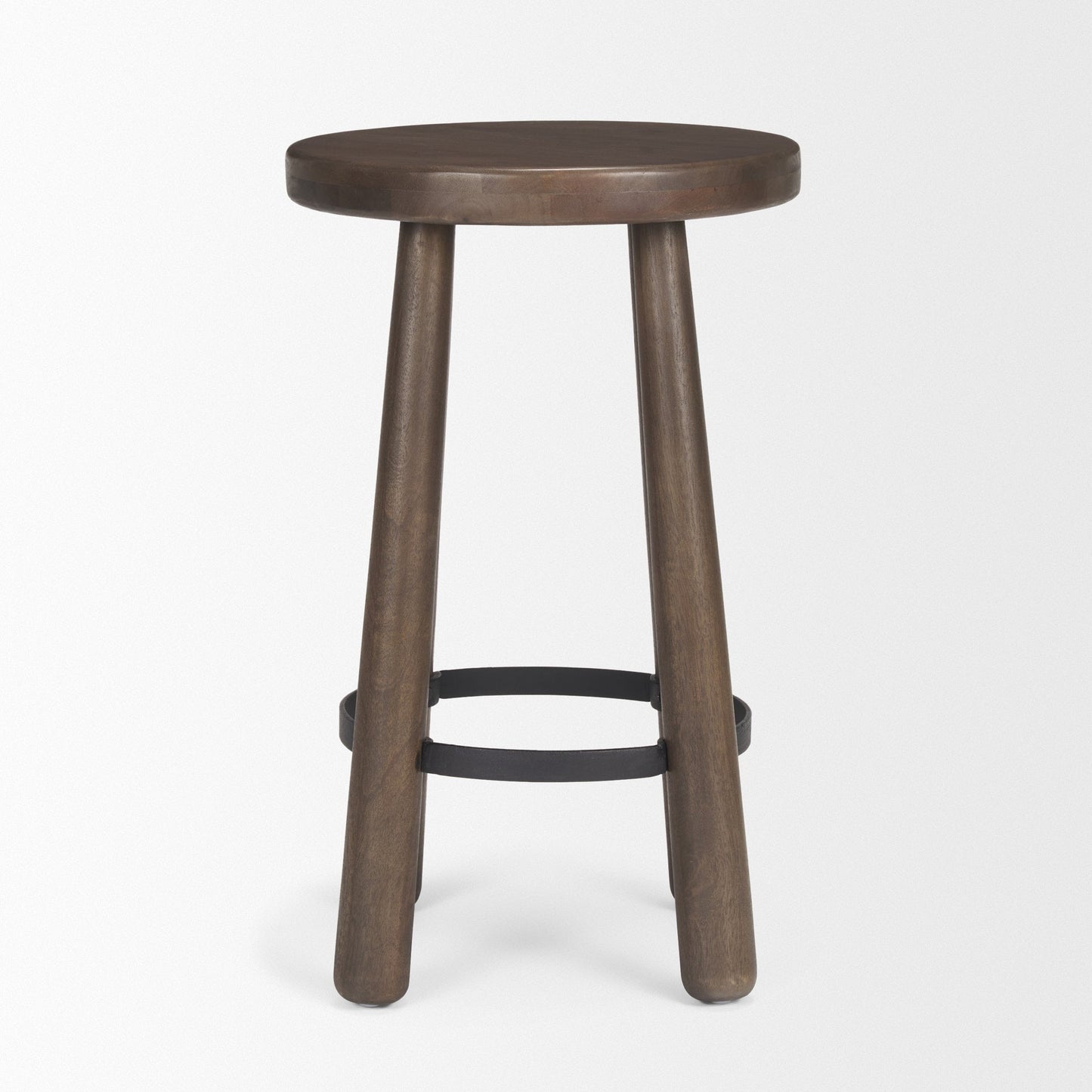 Weldon Dark Brown Wood Counter Stool