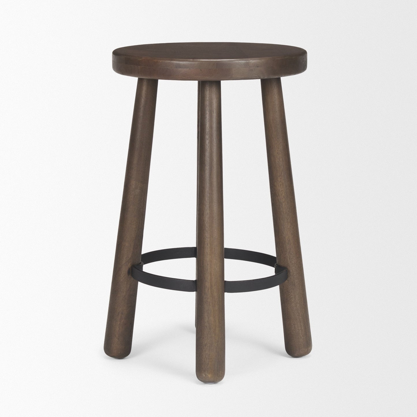 Weldon Dark Brown Wood Counter Stool
