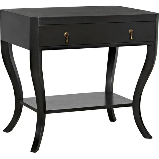 Weldon Wood Black Round Side Table - LOOMLAN - Noir - Side Tables