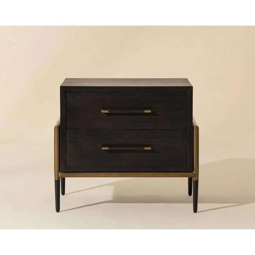 Weldrick Iron Based Wooden Nightstand - LOOMLAN - SUNPAN - Nightstands