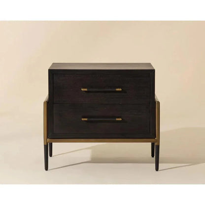 Weldrick Iron Based Wooden Nightstand - LOOMLAN - SUNPAN - Nightstands