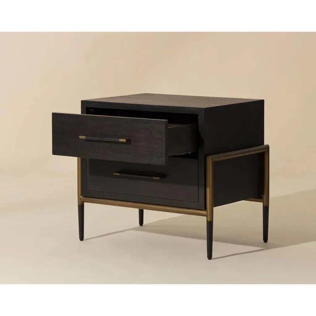 Weldrick Iron Based Wooden Nightstand - LOOMLAN - SUNPAN - Nightstands