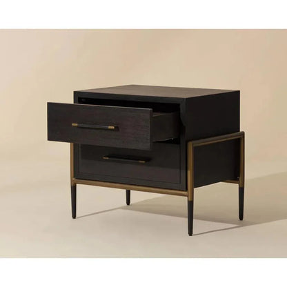 Weldrick Iron Based Wooden Nightstand - LOOMLAN - SUNPAN - Nightstands