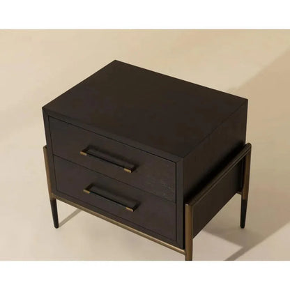 Weldrick Iron Based Wooden Nightstand - LOOMLAN - SUNPAN - Nightstands