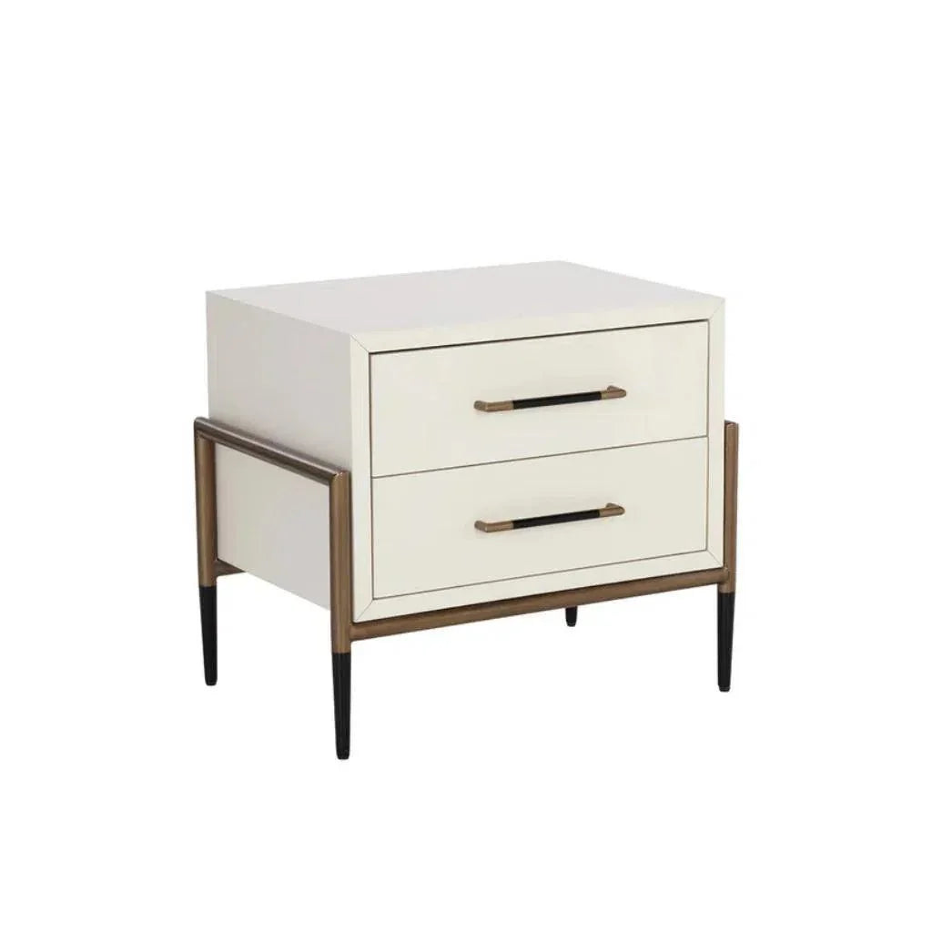 Weldrick Iron Based Wooden Nightstand - LOOMLAN - SUNPAN - Nightstands