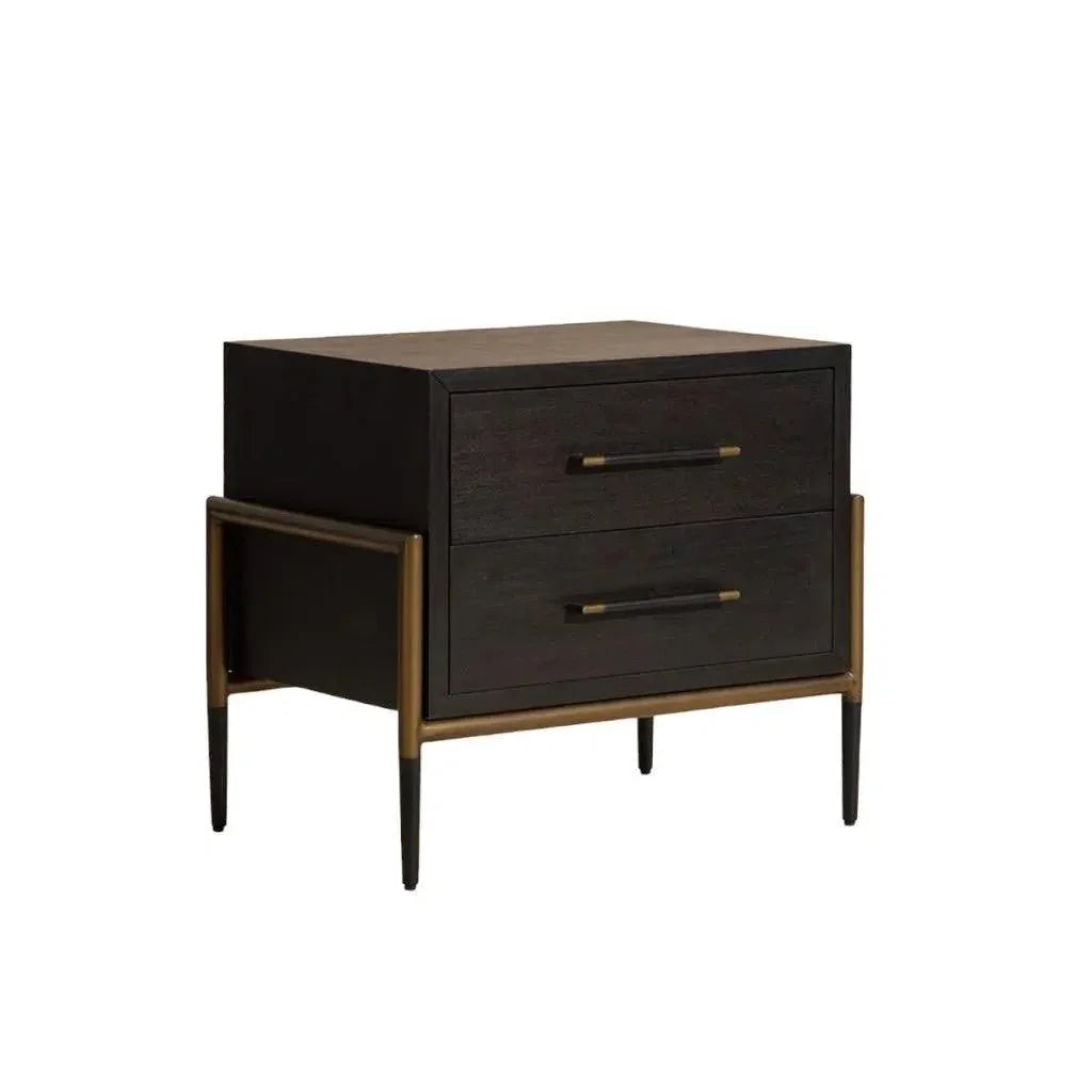Weldrick Iron Based Wooden Nightstand - LOOMLAN - SUNPAN - Nightstands