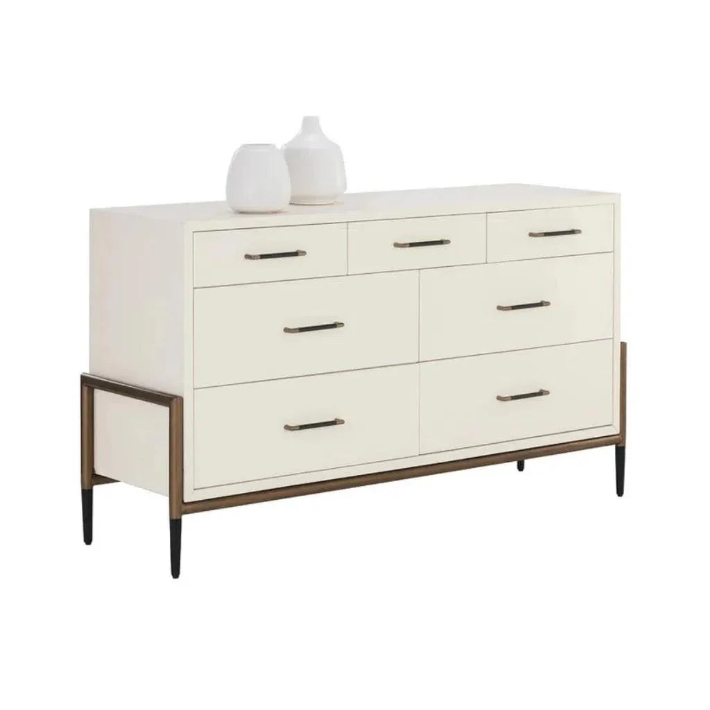Weldrick Solid Wood Dresser On Stand - LOOMLAN - SUNPAN - Dressers