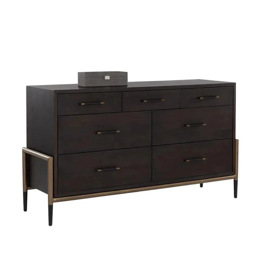 Weldrick Solid Wood Dresser On Stand - LOOMLAN - SUNPAN - Dressers