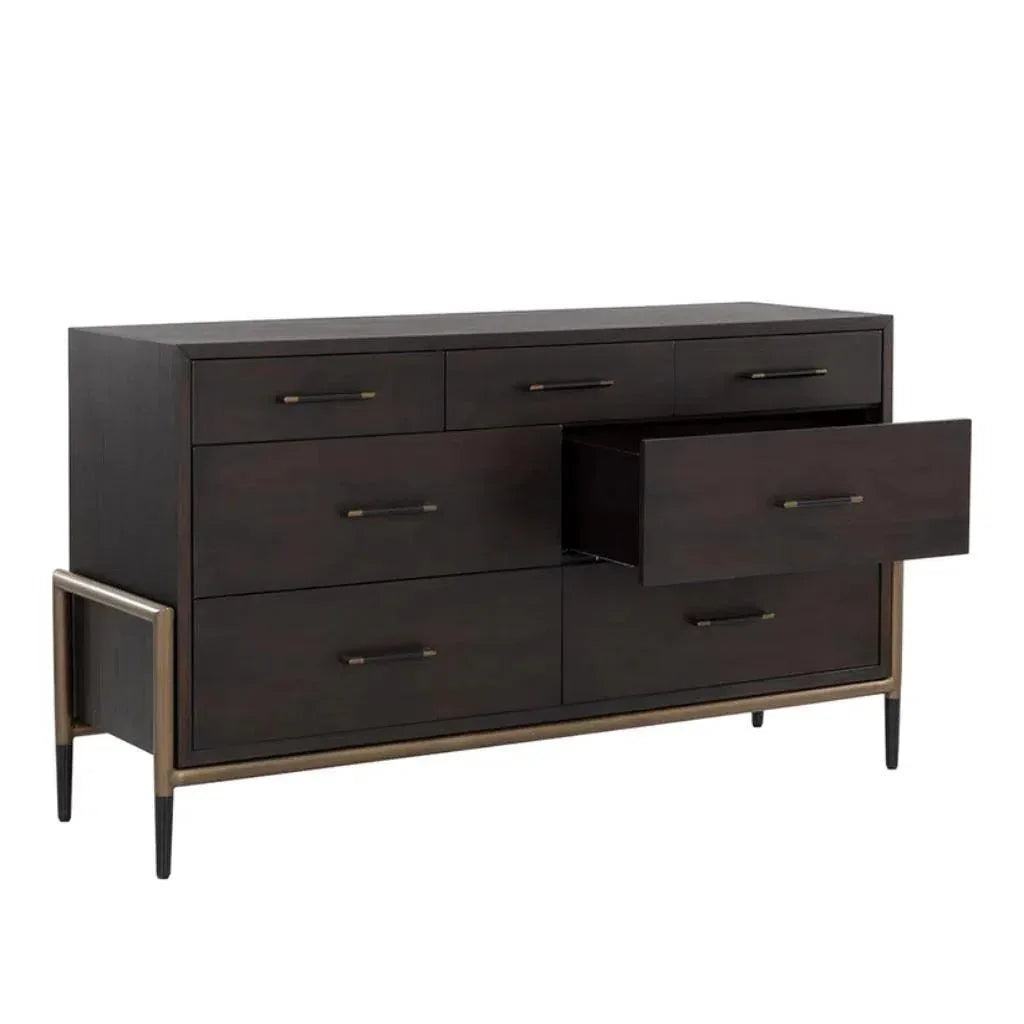 Weldrick Solid Wood Dresser On Stand - LOOMLAN - SUNPAN - Dressers