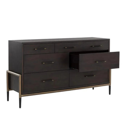 Weldrick Solid Wood Dresser On Stand - LOOMLAN - SUNPAN - Dressers