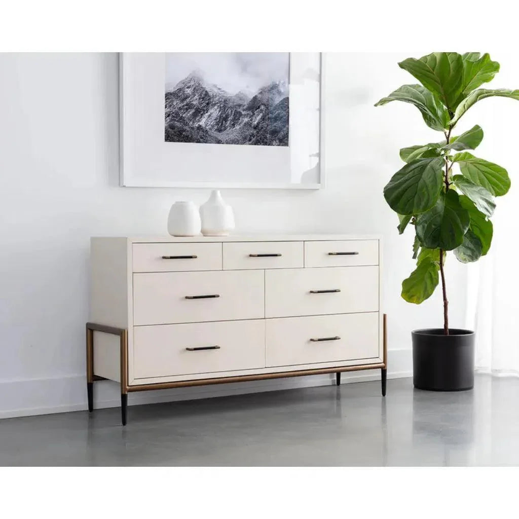 Weldrick Solid Wood Dresser On Stand - LOOMLAN - SUNPAN - Dressers