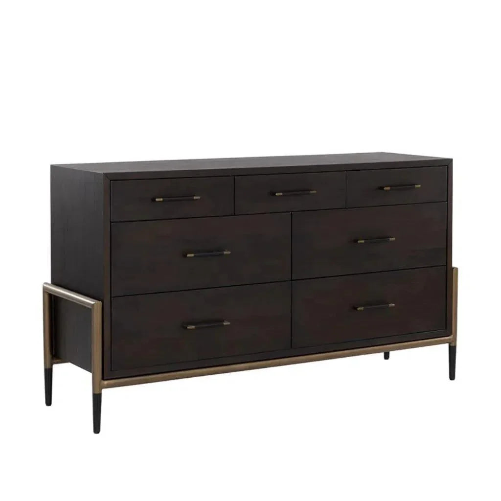 Weldrick Solid Wood Dresser On Stand - LOOMLAN - SUNPAN - Dressers