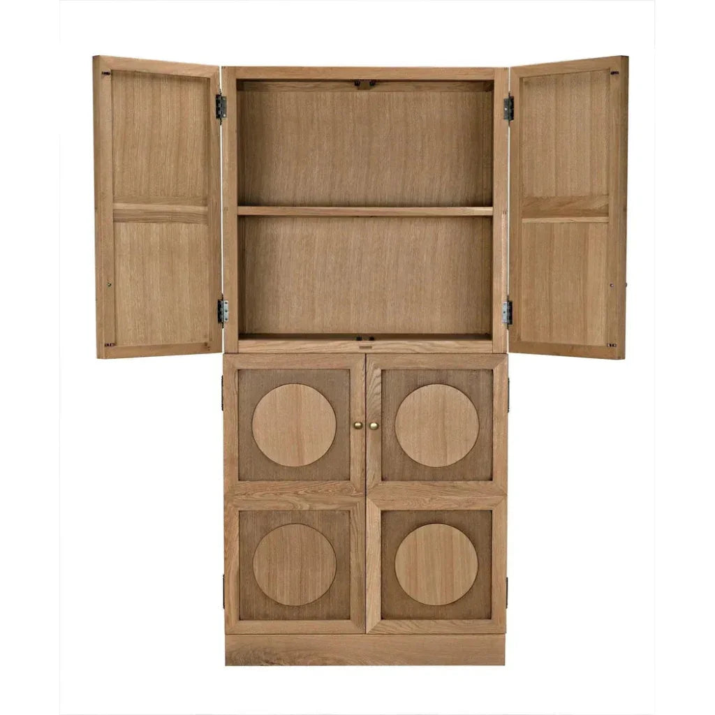 Wellington Hutch Armoire Tall Bookcase Cabinet, White - LOOMLAN - Noir - Bookcases