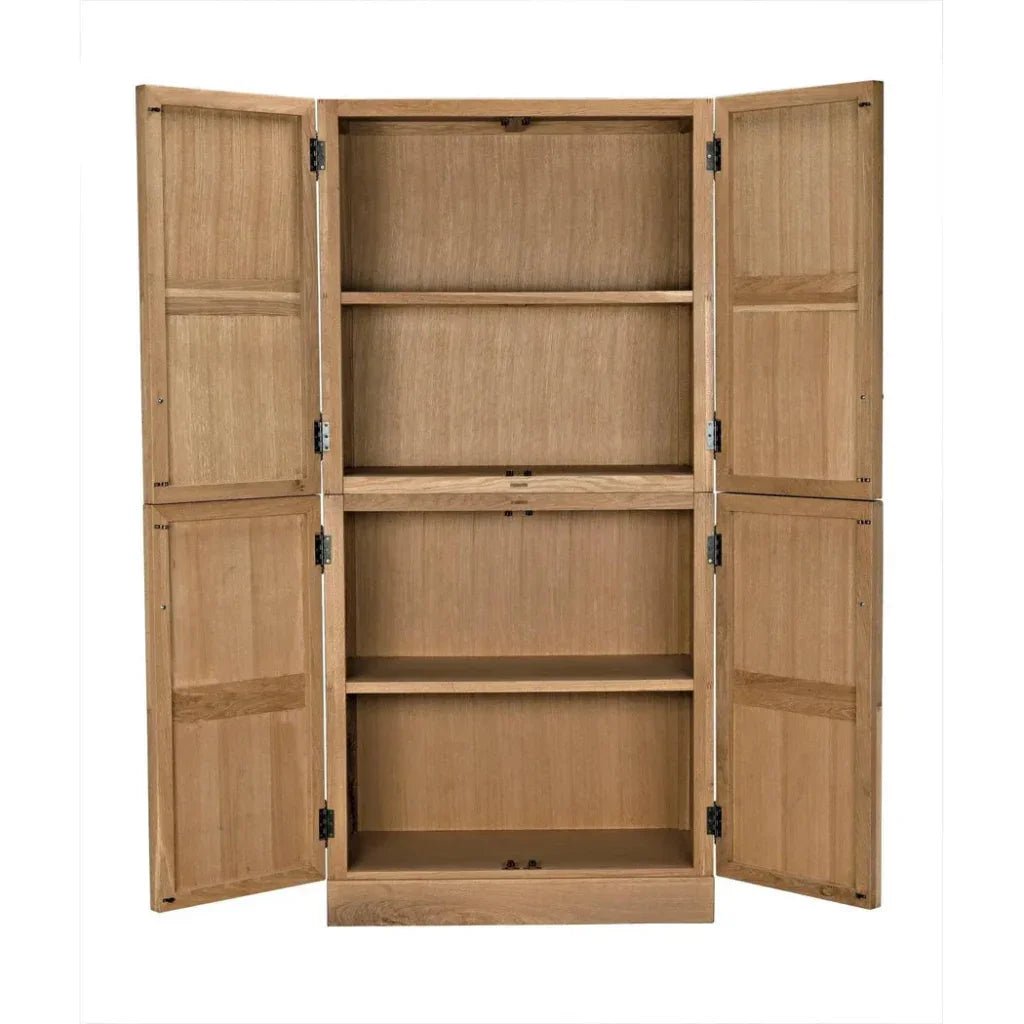 Wellington Hutch Armoire Tall Bookcase Cabinet, White - LOOMLAN - Noir - Bookcases