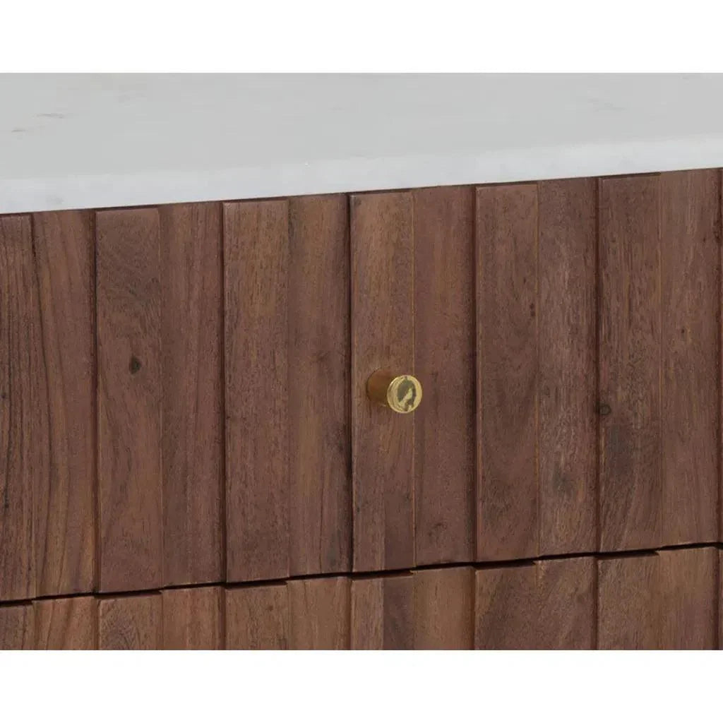 Wellington Wooden Marble Nightstand - LOOMLAN - SUNPAN - Nightstands