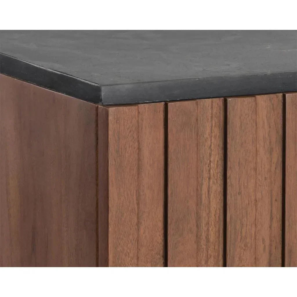 Wellington Wooden Marble Nightstand - LOOMLAN - SUNPAN - Nightstands