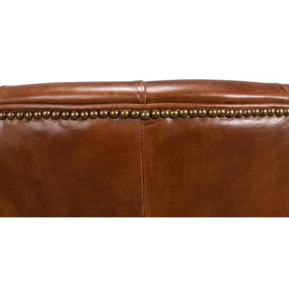 Welsh Leather Wingback Accent Chair Havana - LOOMLAN - Sarreid - Accent Chairs