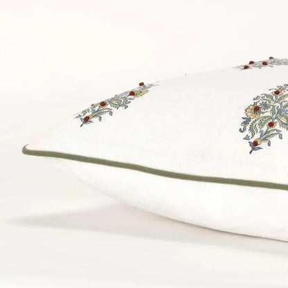 Welted Floral Throw Pillow With Down Insert - LOOMLAN - LOOMLAN - Throw Pillows