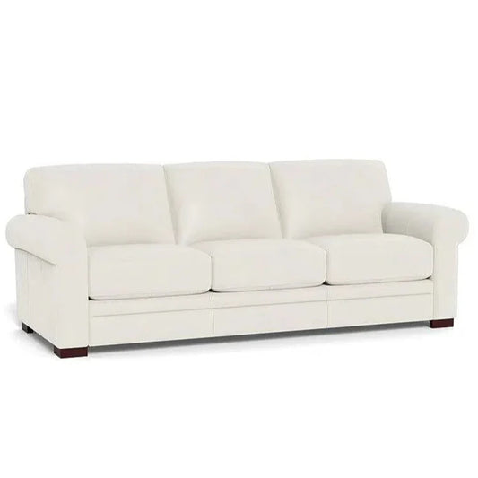 Wenton Mondern Leather Couch Rolled Arms - LOOMLAN - Uptown Sebastian - Sofas & Loveseats