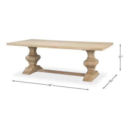 Wesley Dining Table-Dining Tables-Sarreid-LOOMLAN
