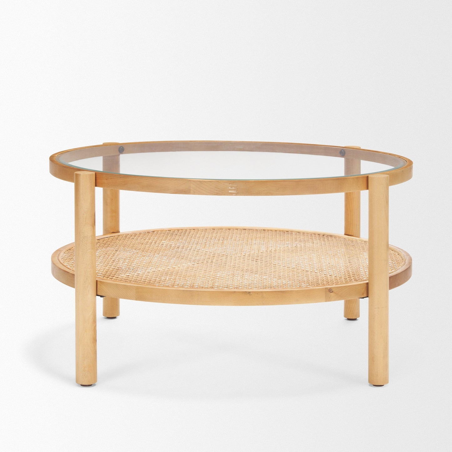 Weslyn Glass Top Round Coffee Table