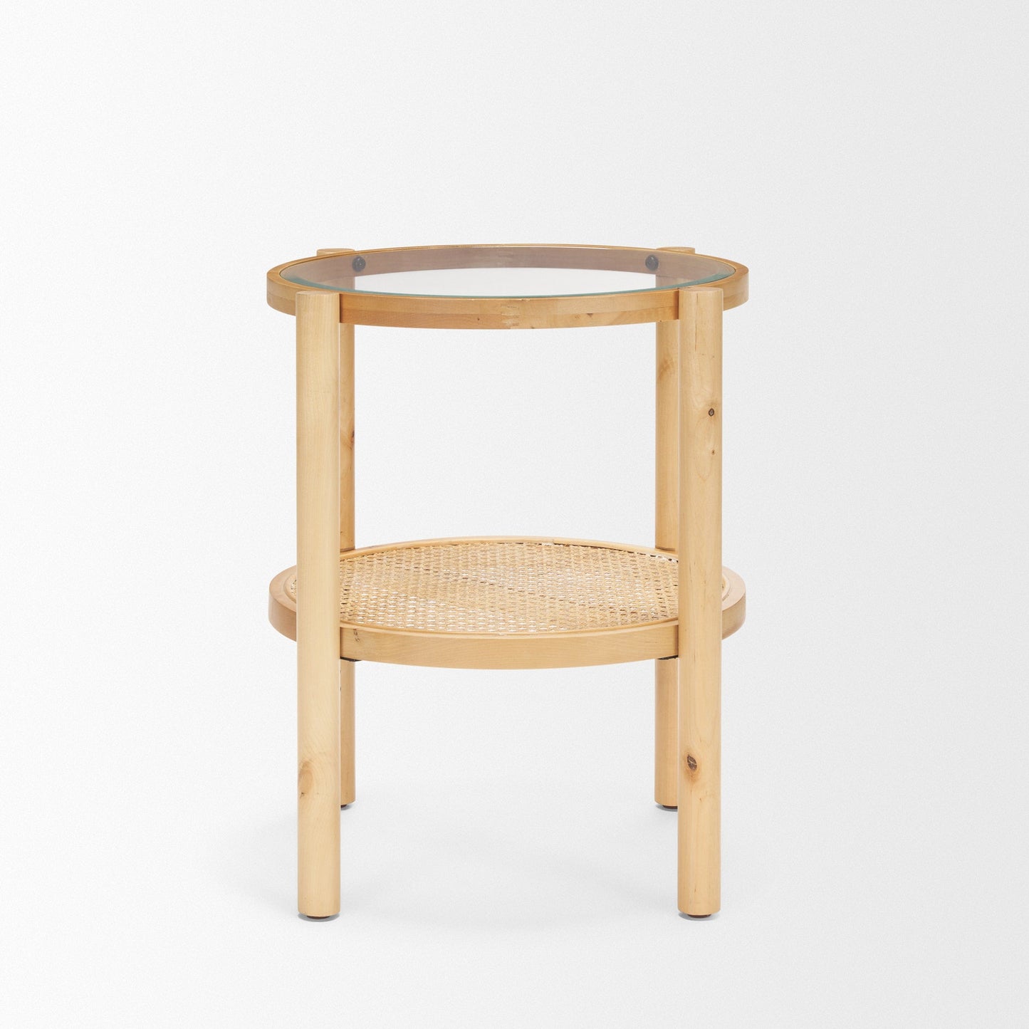 Weslyn Glass Top Round Side Table