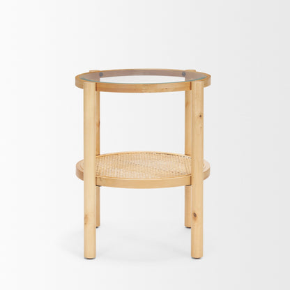 Weslyn Glass Top Round Side Table