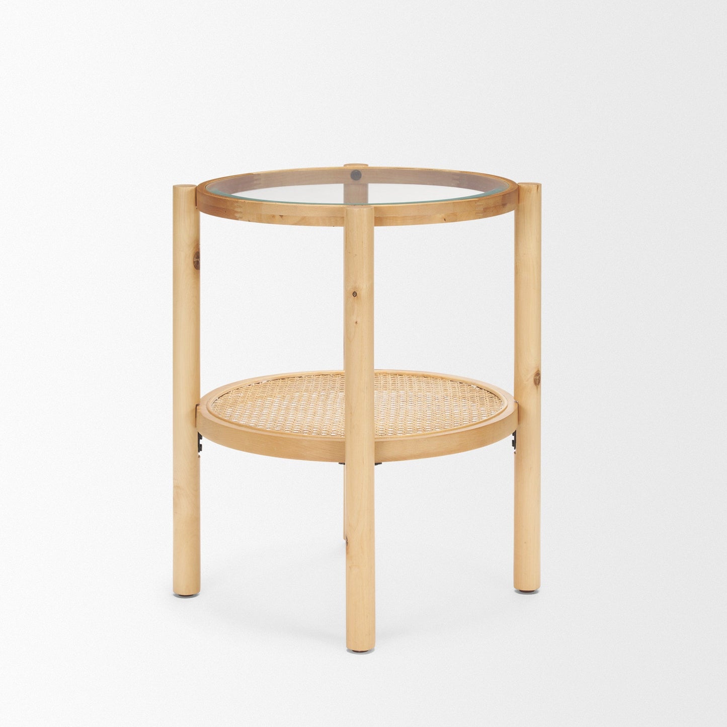 Weslyn Glass Top Round Side Table