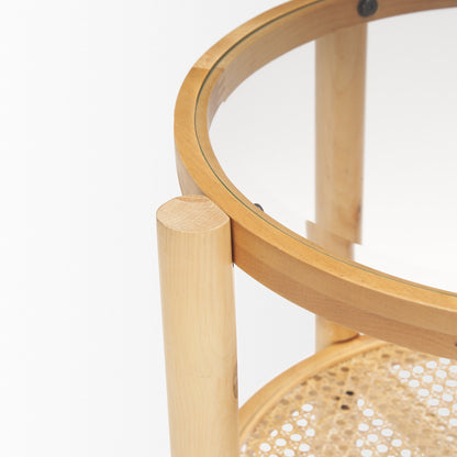 Weslyn Glass Top Round Side Table