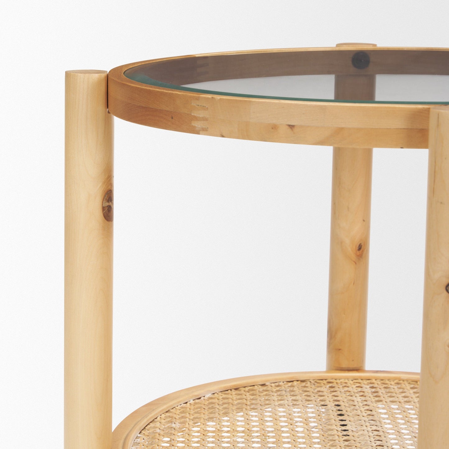 Weslyn Glass Top Round Side Table