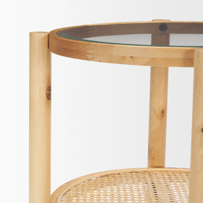 Weslyn Glass Top Round Side Table