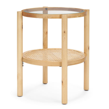 Weslyn Glass Top Round Side Table