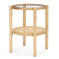 Weslyn Glass Top Round Side Table