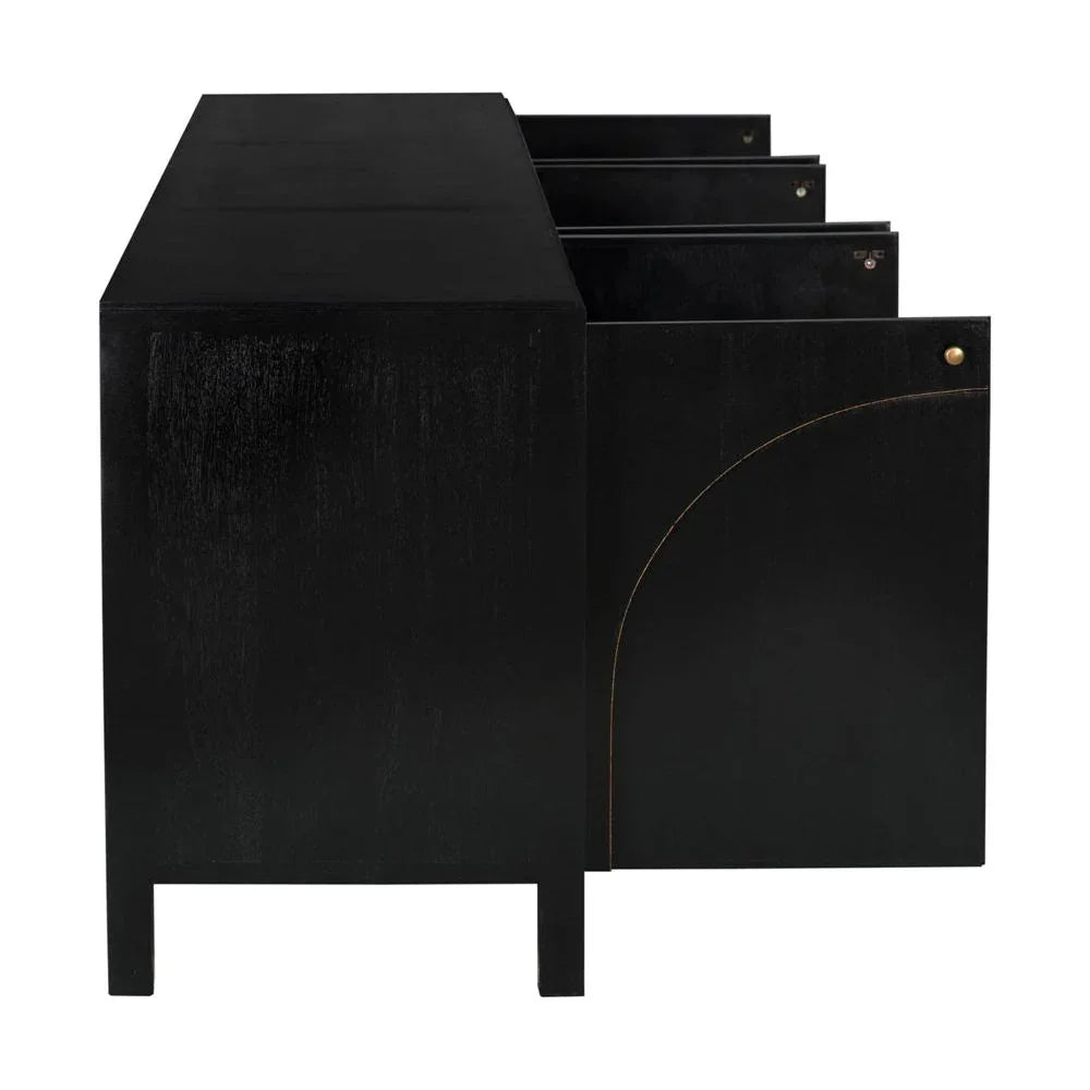 Weston Wooden Hand Rubbed Black Sideboard - LOOMLAN - Noir - Sideboards