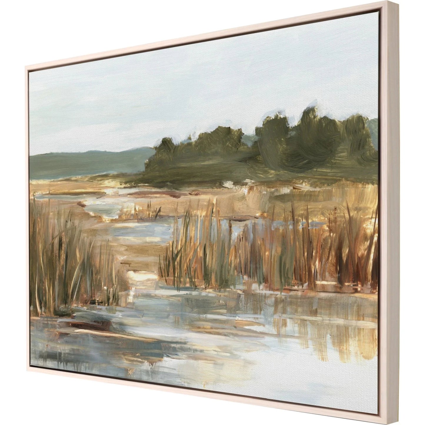 Wetland Grasses II Wood Frame Canvas Art