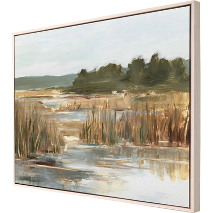 Wetland Grasses II Wood Frame Canvas Art
