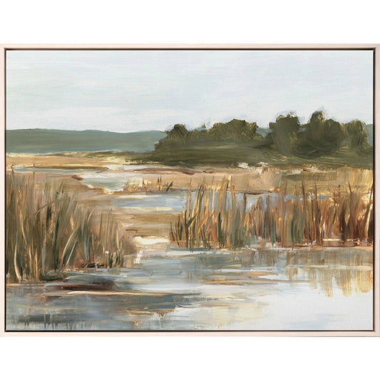Wetland Grasses II Wood Frame Canvas Art