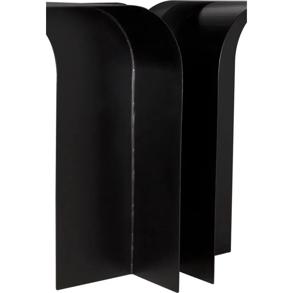 Wexler Console By Noir Black Industrial Steel - LOOMLAN - Noir - Console Tables