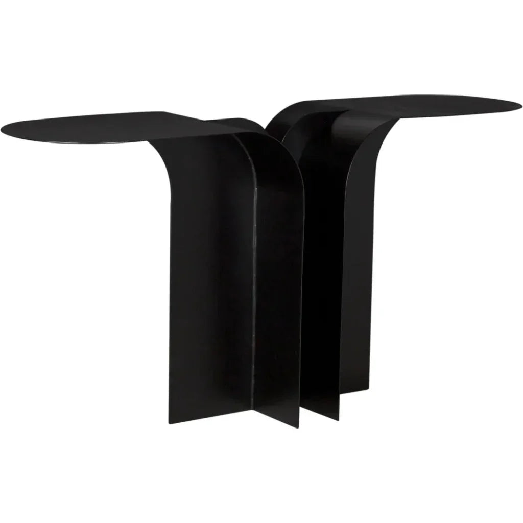 Wexler Console By Noir Black Industrial Steel - LOOMLAN - Noir - Console Tables