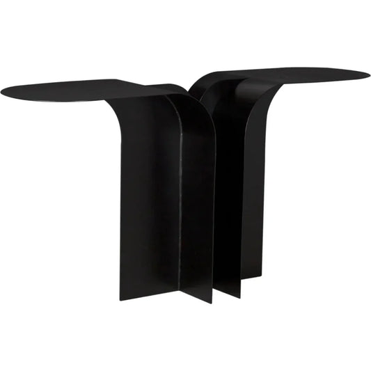 Wexler Console By Noir Black Industrial Steel - LOOMLAN - Noir - Console Tables