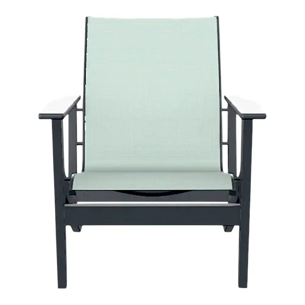 Wexler Sling Chat Height Polymer Arm Chair-Outdoor Accent Chairs-Telescope-LOOMLAN