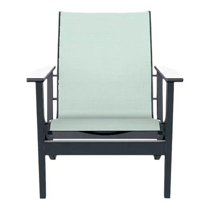 Wexler Sling Chat Height Polymer Arm Chair-Outdoor Accent Chairs-Telescope-LOOMLAN
