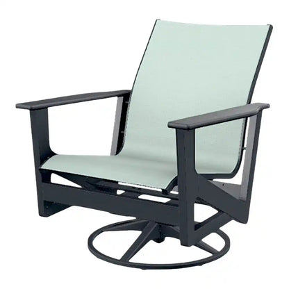 Wexler Sling Chat Height Swivel Rocker Polymer Arms-Outdoor Accent Chairs-Telescope-LOOMLAN